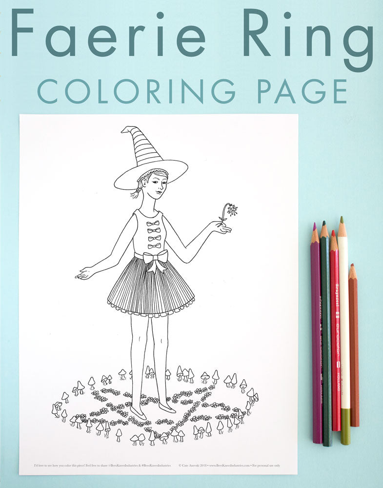 Witch in a Faerie Ring coloring page