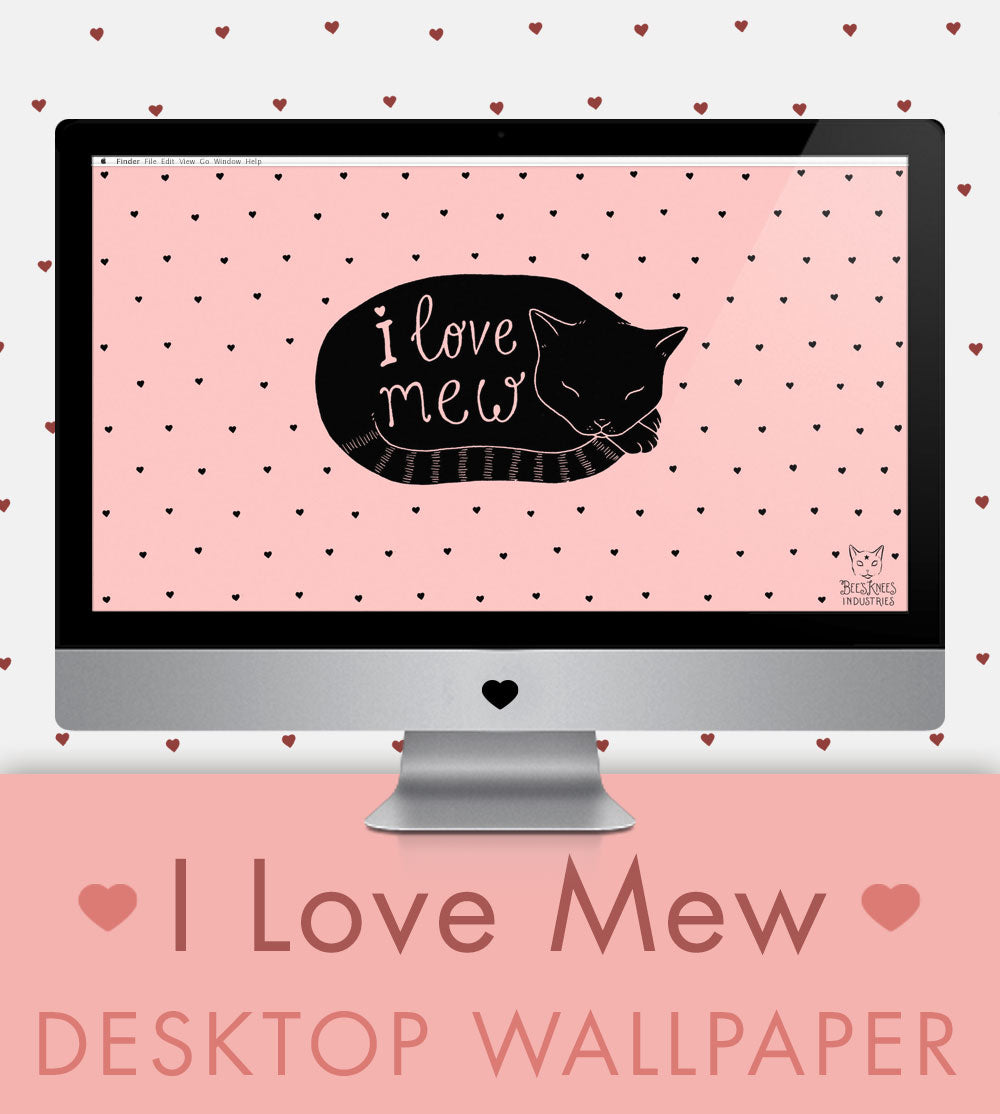 I Love Mew Cat Desktop Wallpaper Background