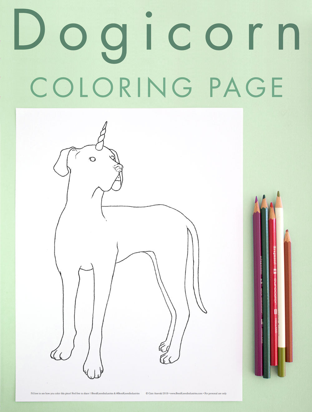 Dogicorn Coloring Page