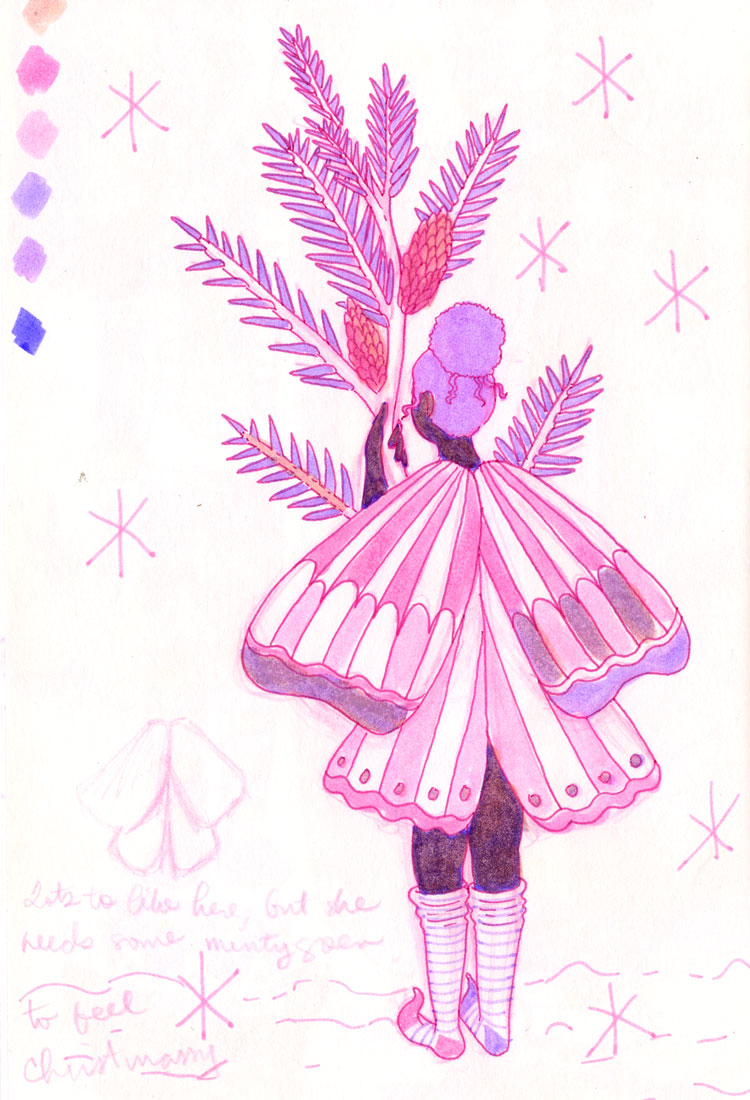 pine fairy sketch