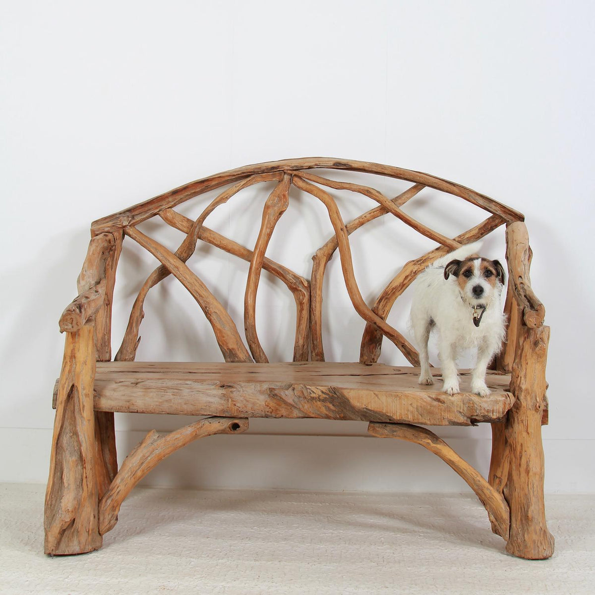 enormous sculptural teak root garden bench – anton and k