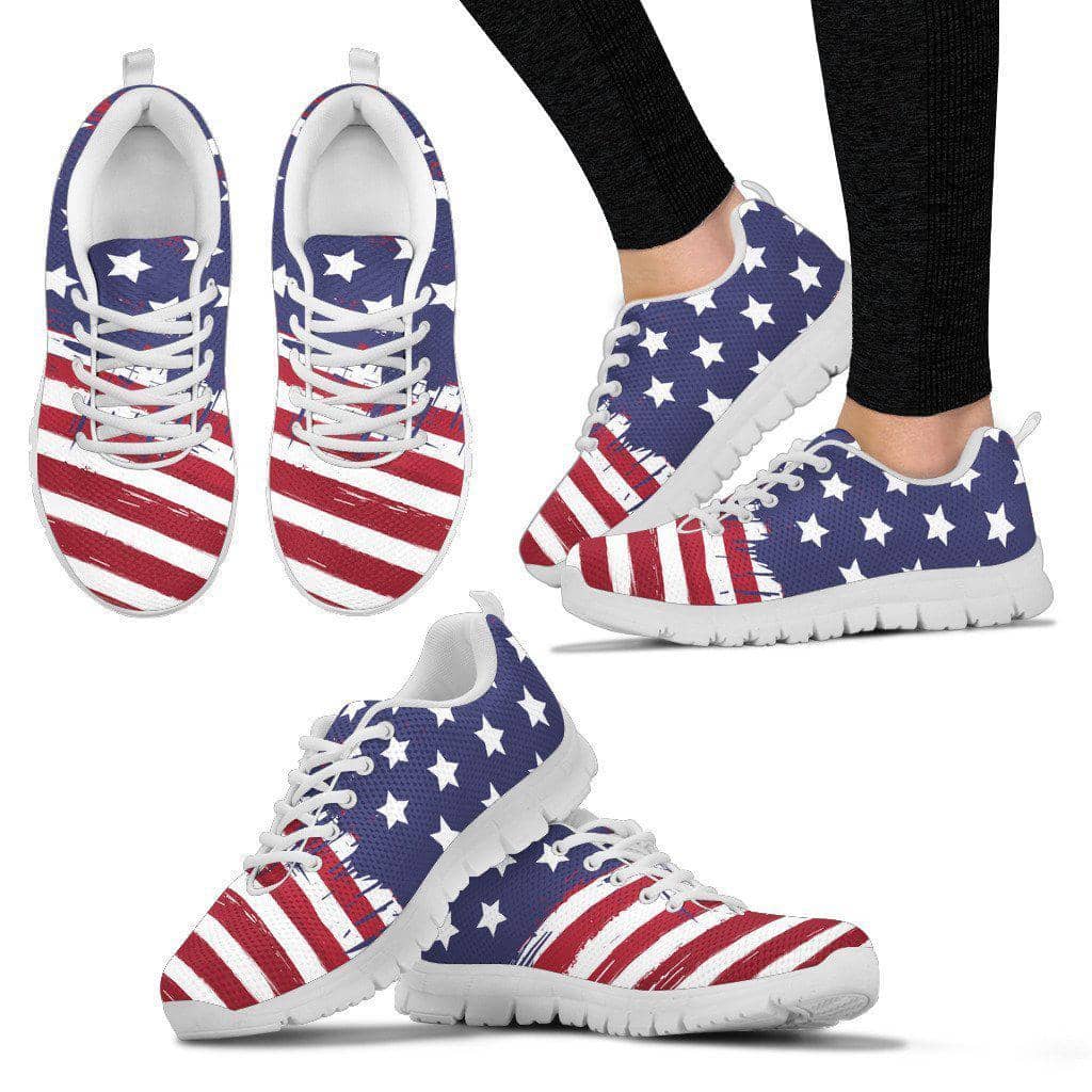 American Flag White Women's Sneakers Trump Rack