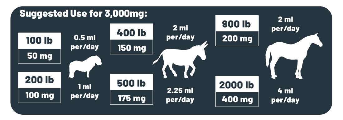 Equine CBD oil suggested use 3,000mg