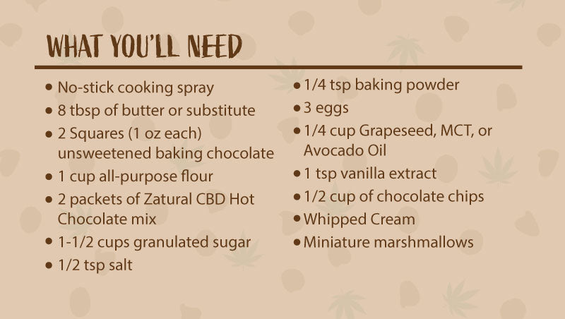 What you'll need to make Zatural CBD Hot Chocolate brownies