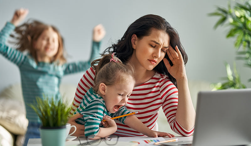 Mother using cbd for stress