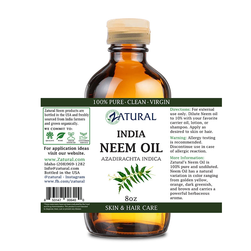 Organic Neem Oil | 100% Pure Neem Oil | Cold-Pressed – Zatural