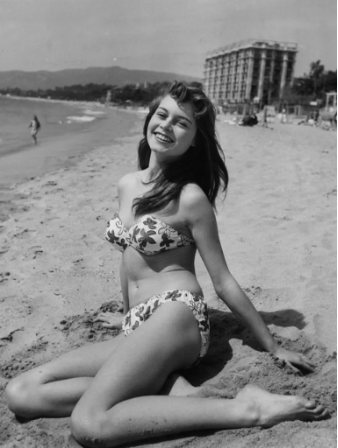 Brigitte Bardot wearing a bikini