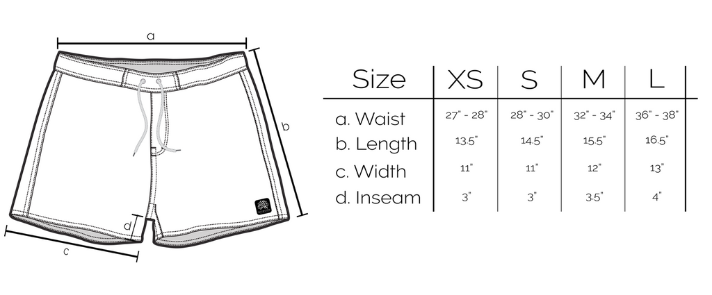 Mens Shorts Dimensions