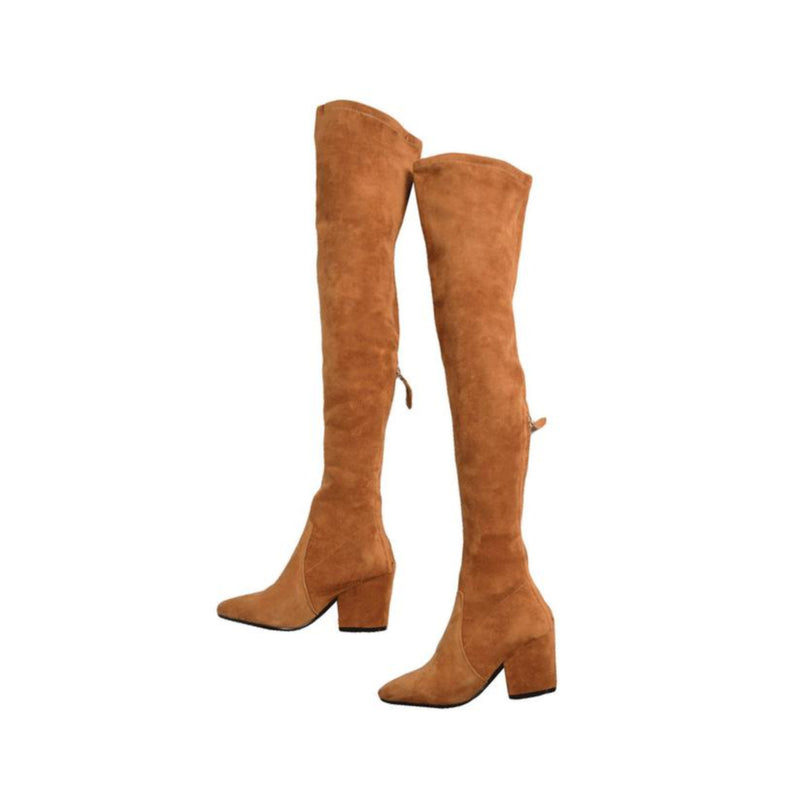 pointed over knee boots