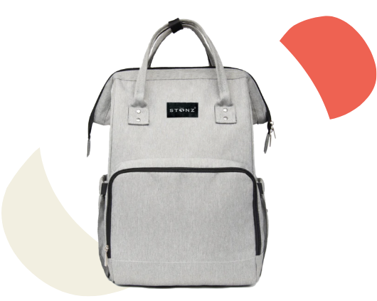 Stonz Diaper Backpack in Light Grey