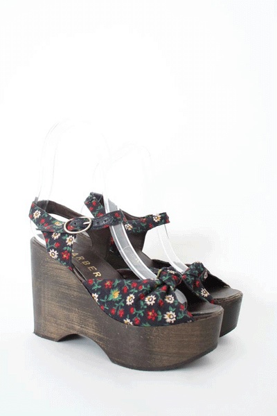 70s floral clogs Sz 6 – Timesupshop