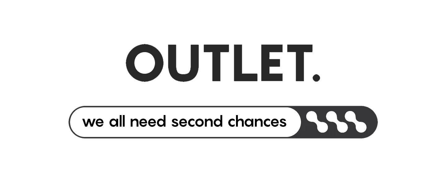 Outlet logo with black and white sign - representing a custom shoes outlet.