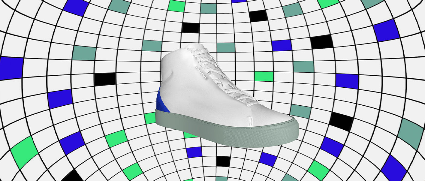 A 3D model of a custom sneaker.