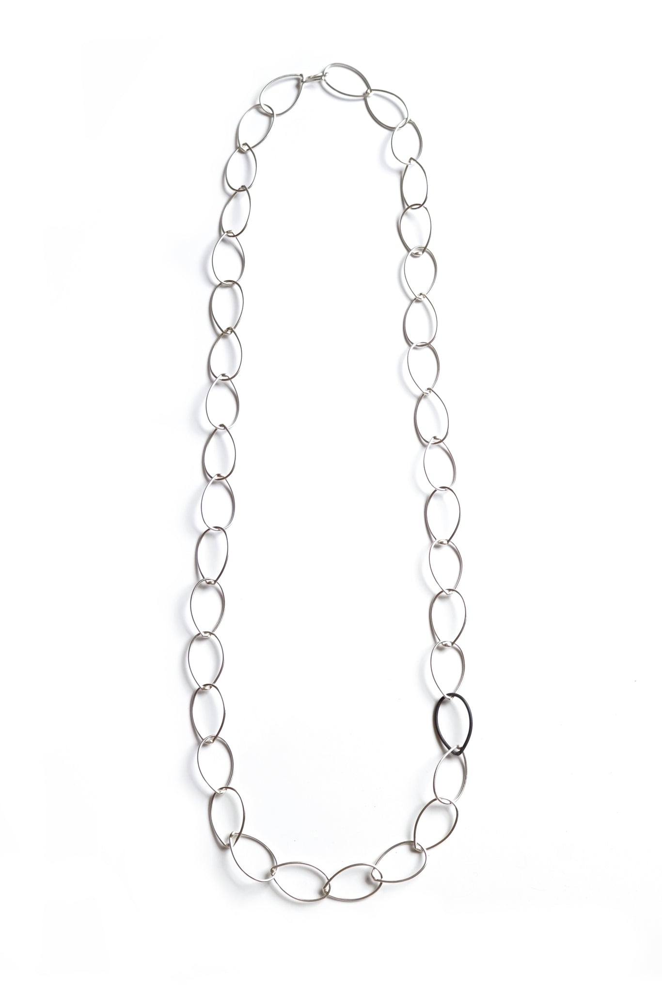 Eva pendant // long metal and leather cord necklace - megan auman