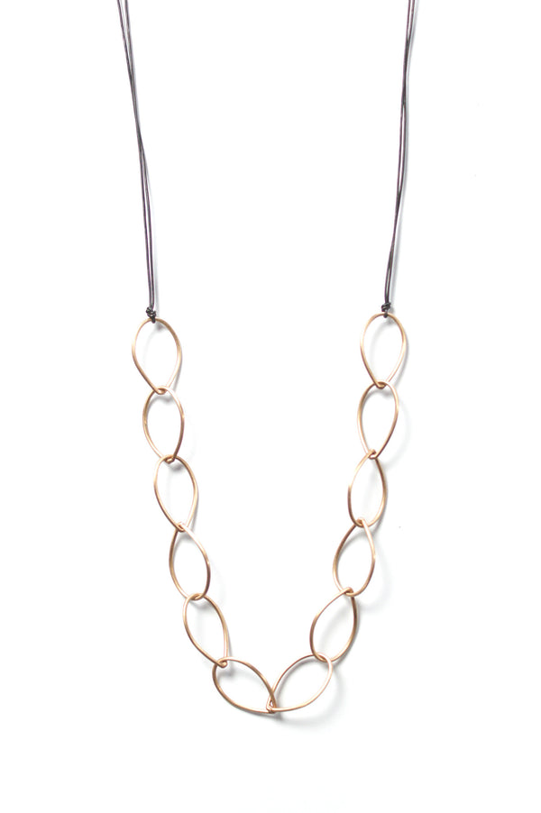 Emmeline necklace - long bronze chain link necklace - megan auman