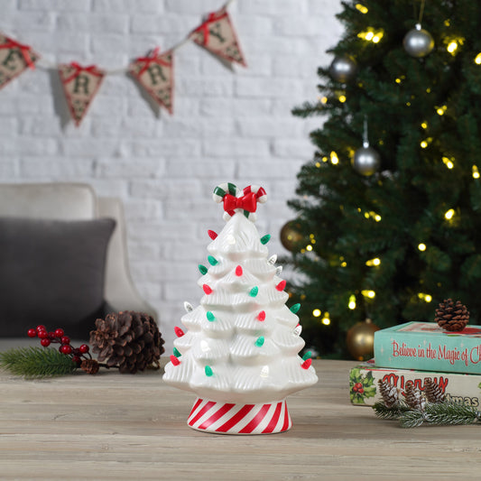 Ceramic Christmas Tree With Lights Nostalgic Christmas Tree - Temu  Philippines