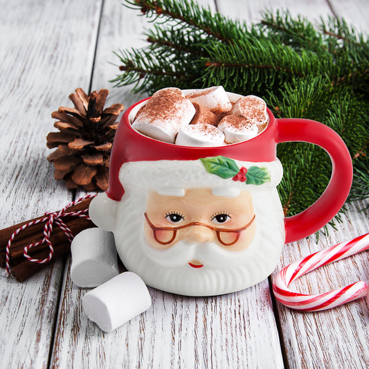 Set of 4 Adorable WILLIAMS SONOMA Snowman Snowmen Beige Coffee Tea Cup Mug  Christmas Santa 