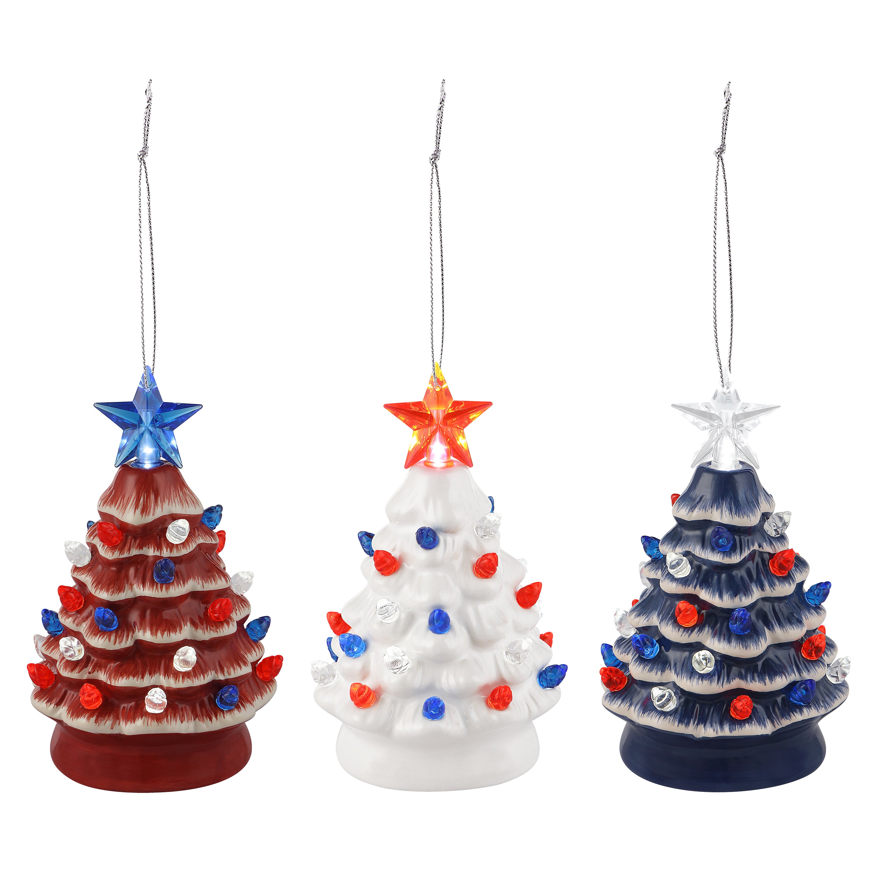 Patriotic Nostalgic Tree Set - Red, White &amp; Blue | Mr. Christmas