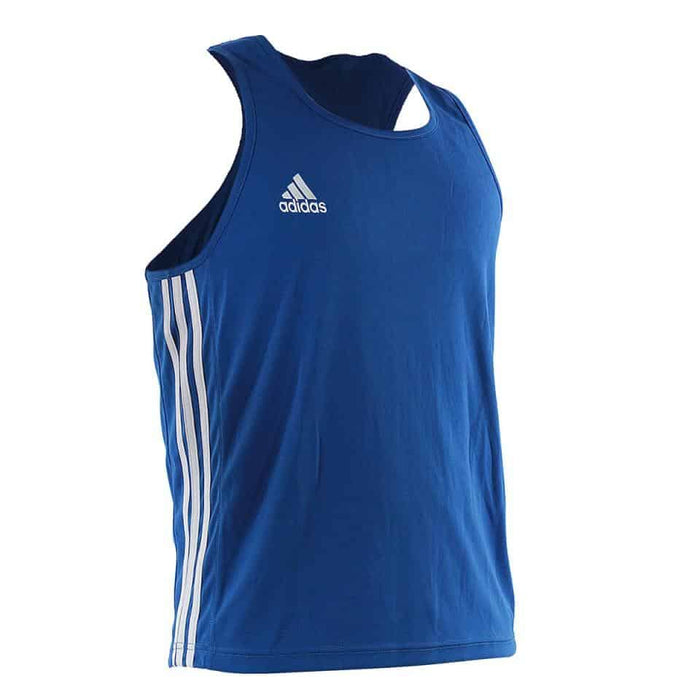 Adidas AIBA Approved Singlet Top Blue/Red 100% Lightweight Polyester Athlete Cut - MMA DIRECT
