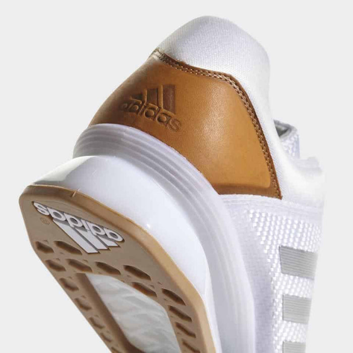 Adidas 2 II Weightlifting Shoes White/Silver Metallic Lace + Adjust