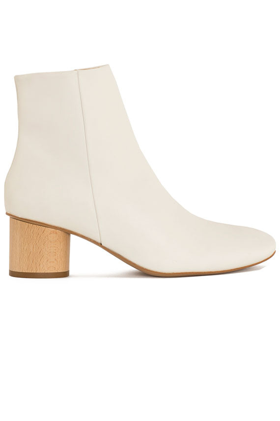 low heel white ankle boots
