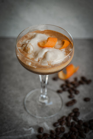 Affogato with orange liqueur