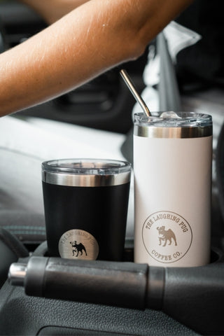 The Trusty Travel Mug in 8 and 12 oz models