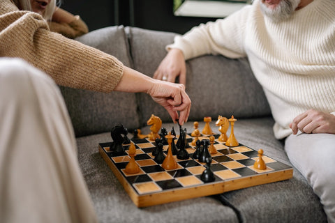 A couple playing chess