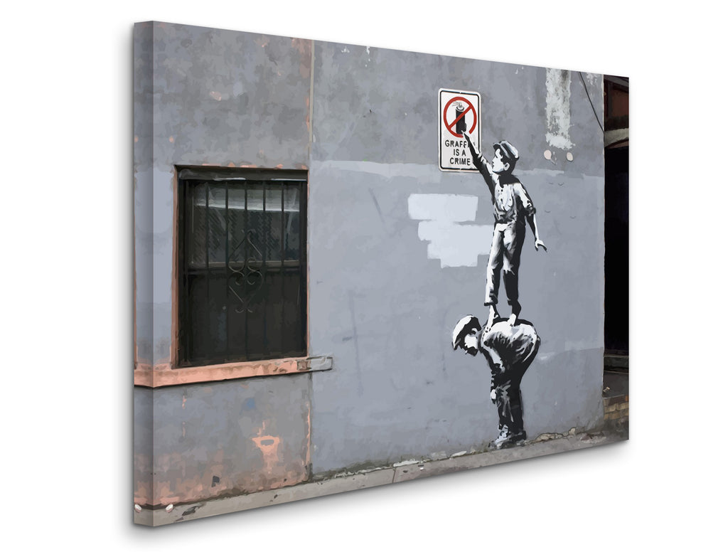 Banksy Graffiti Is A Crime Canvas Print Arthouseready2hang 7225