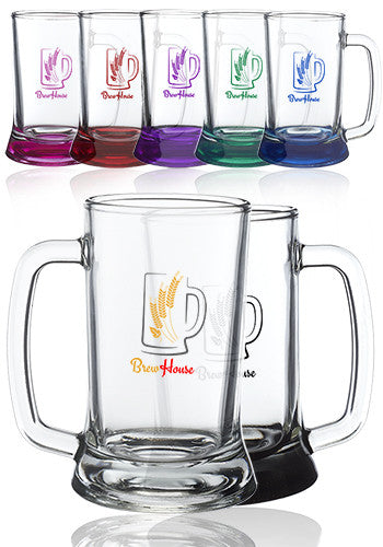 17.75 oz. Dimpled Glass Beer Mugs