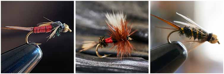 Copper John,  Royal Wolff and Prince Nymph Fly Fishing patterns
