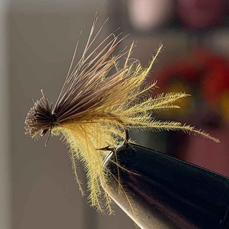 Floating dry flies.