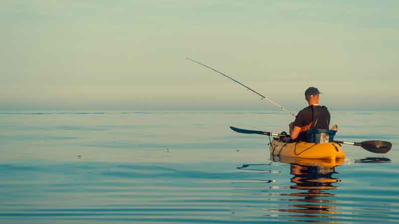 sit in Kayak on water