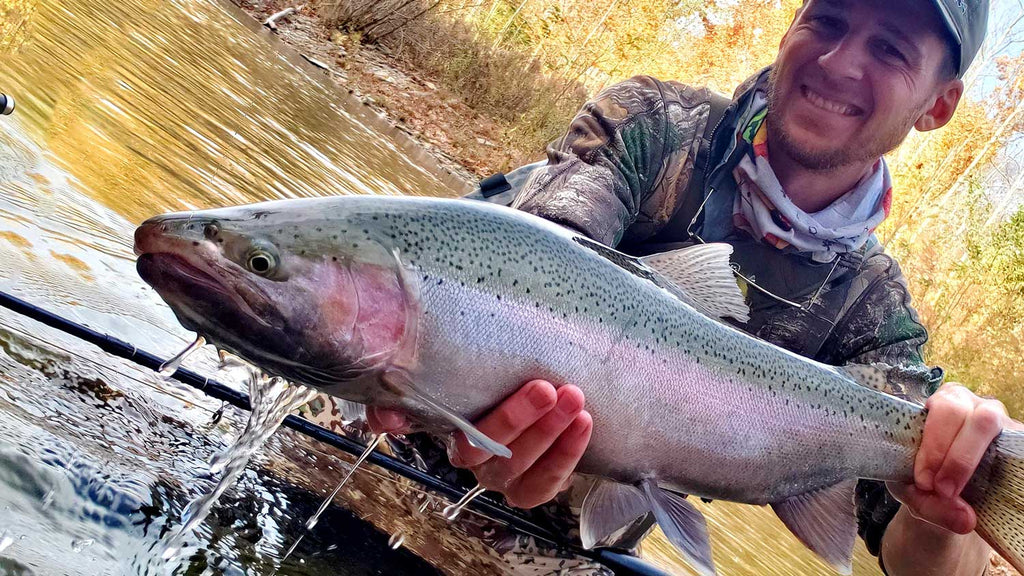 Tom Catching Large Trout with Streamer