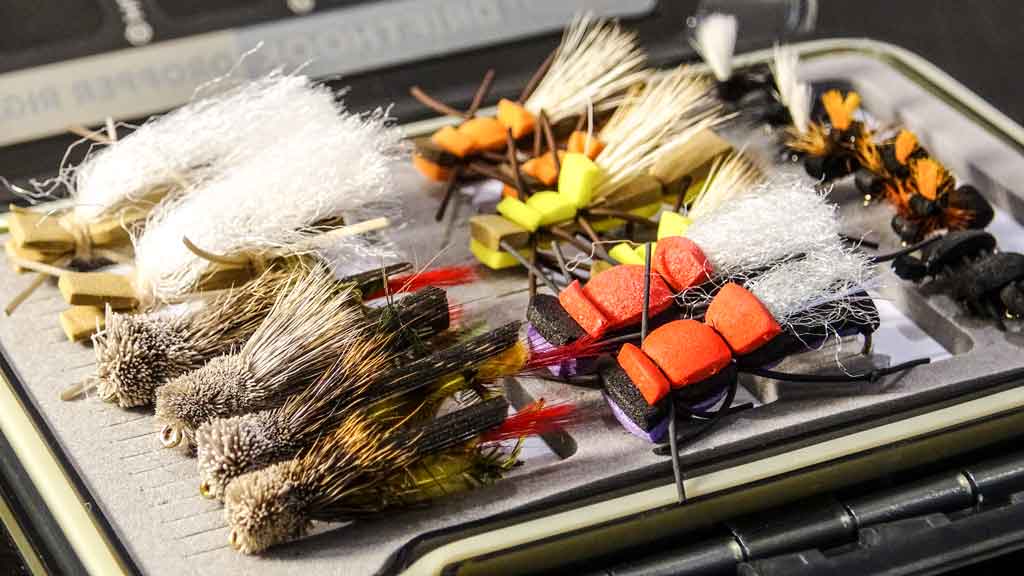 Box of Fly Fishing Flies called Hoppers