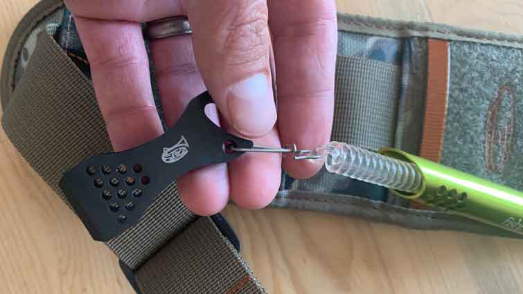 Fly-Fishing Zinger with Steel Cable & Pin Fastener