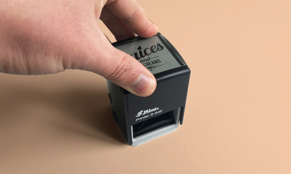 self-inking stamp for coffee cups