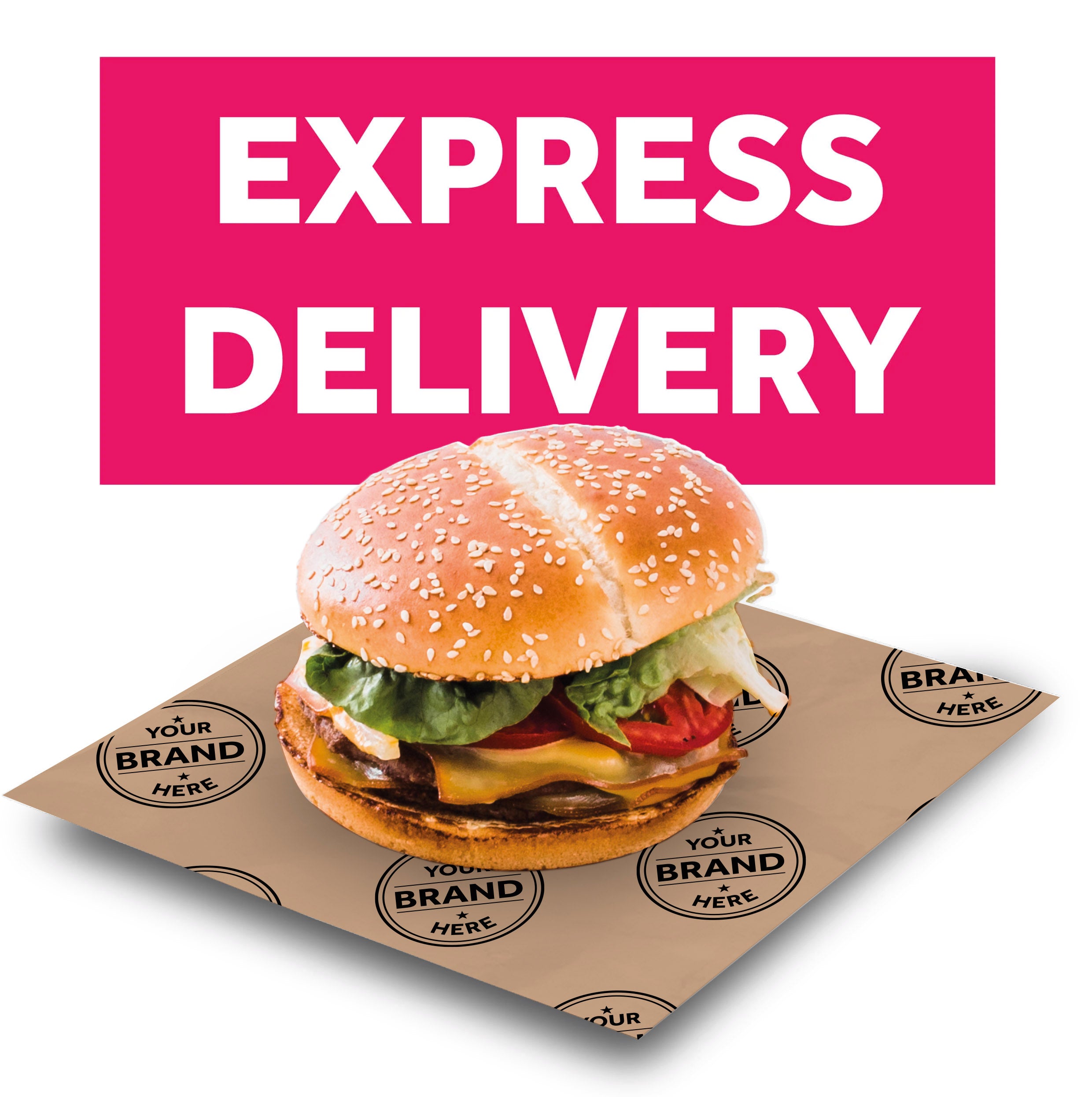 express printed brown kraft greaseproof paper