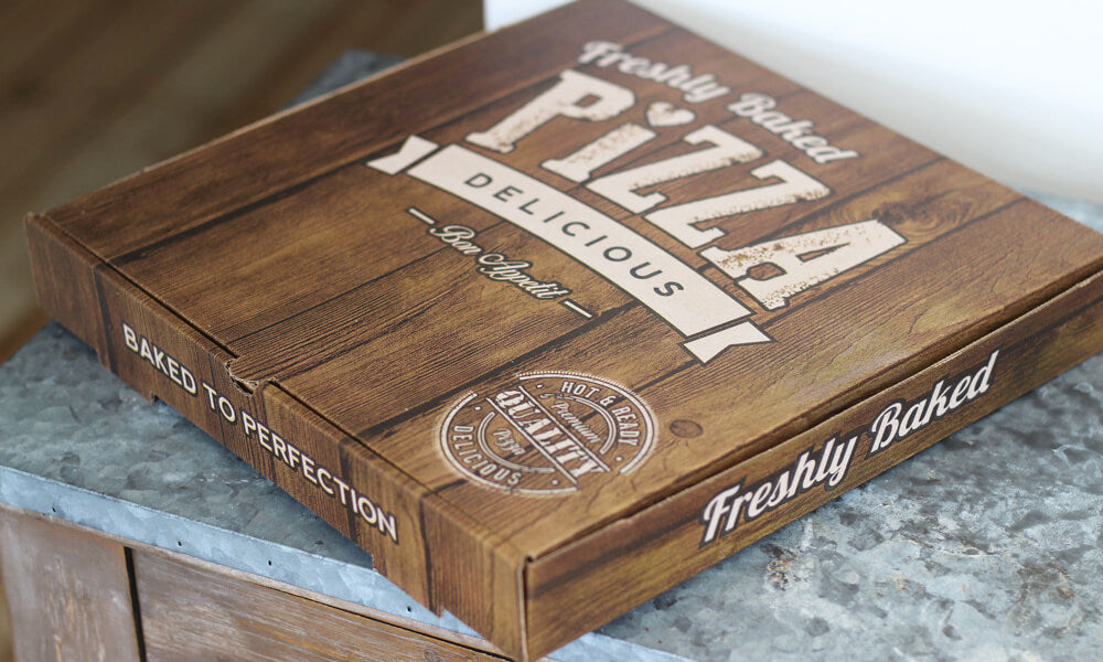 Pizza Box 12 Printed - Brown - Generic