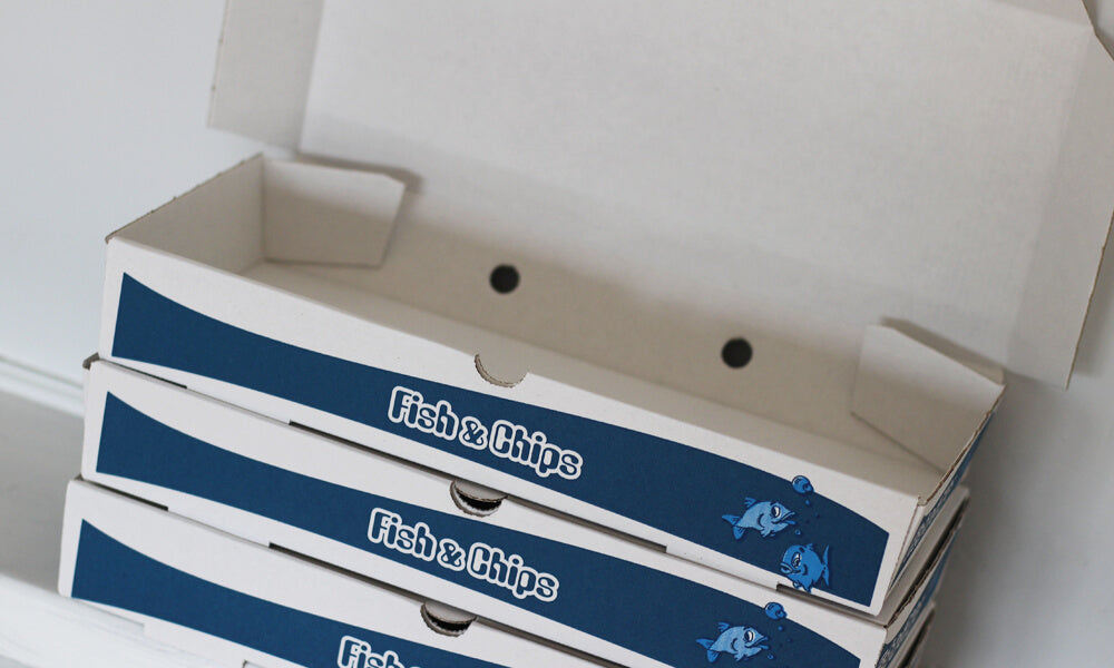 printed fish and chip boxes