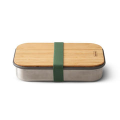 stainless steel and bamboo eco friendly lunch box.