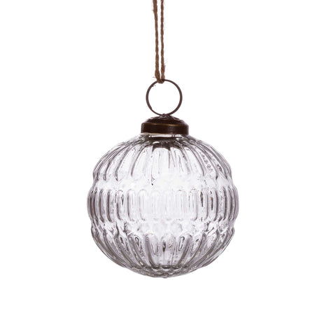 clear recycled glass bauble.