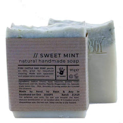 sweet mint castile soap bean and boy.