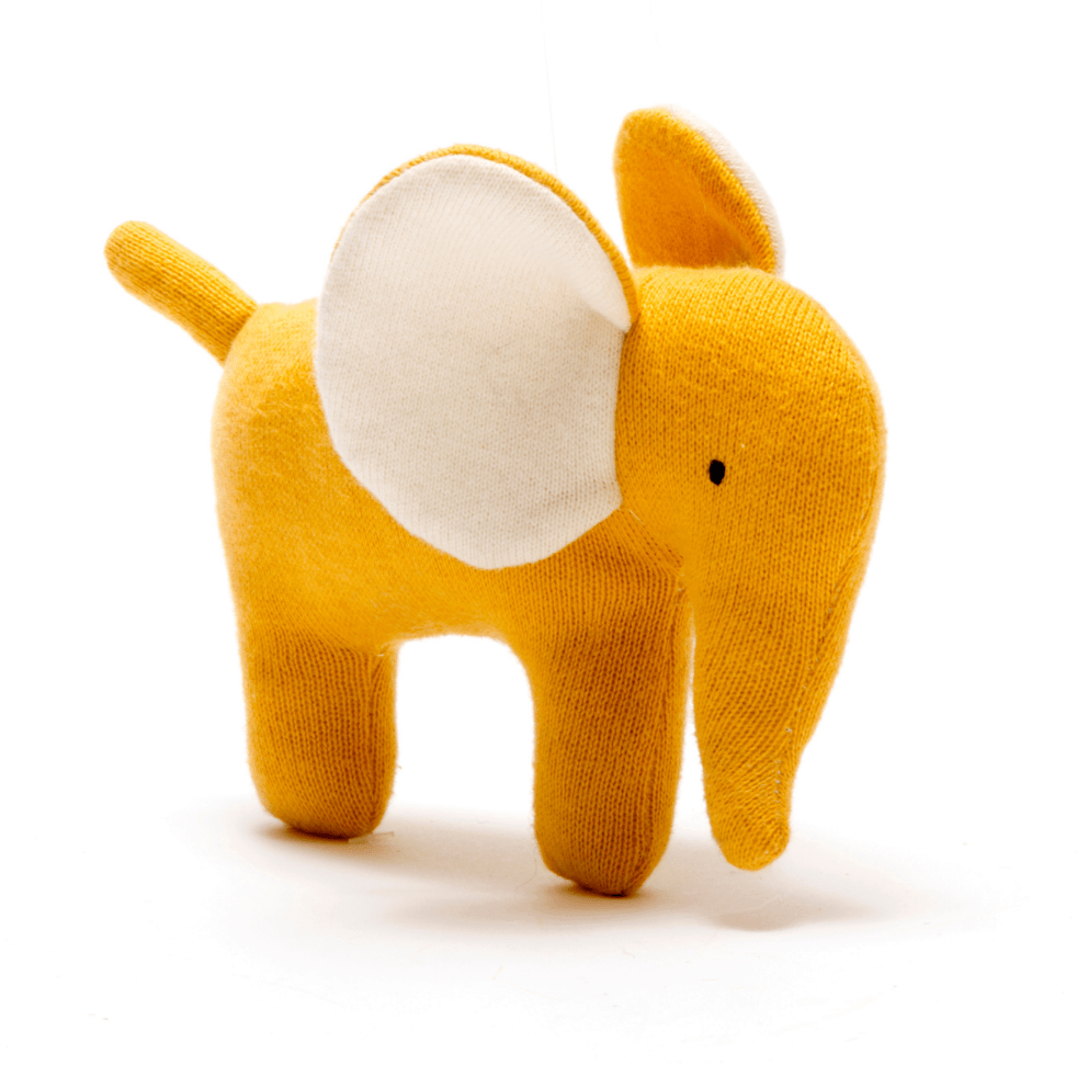 Best Years All Products Small Knitted Organic Cotton Mustard Elephant Toy