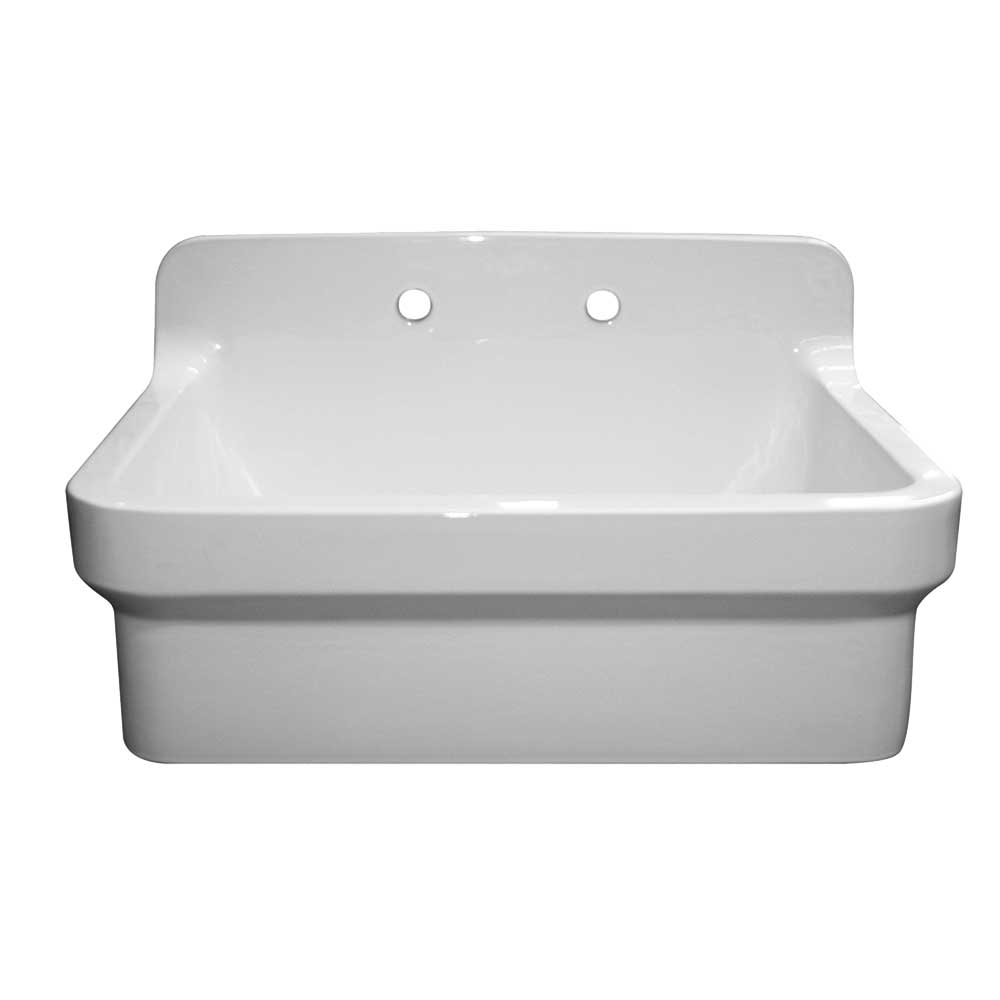 Whitehaus Ofch2230 Fireclay Utility Sink With High Backsplash