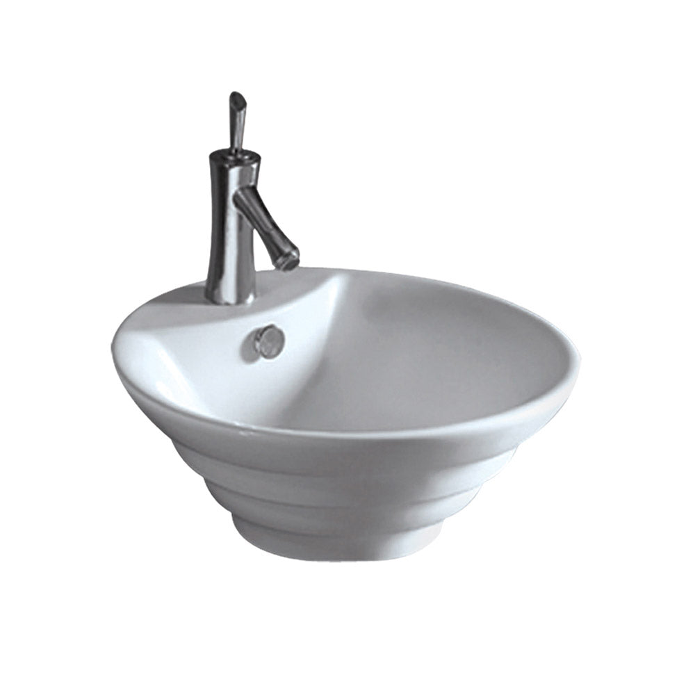 Whitehaus Whkn1054 Ceramic Round Above Mount Isabella Bathroom Sink Basin