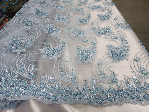 light blue lace fabric