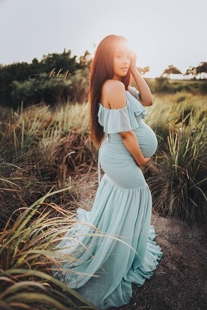 green maternity gown