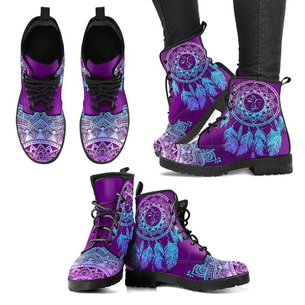 womens purple leather boots