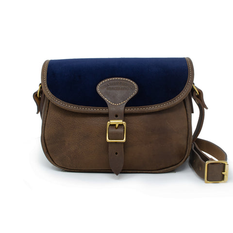 navy saddle bag